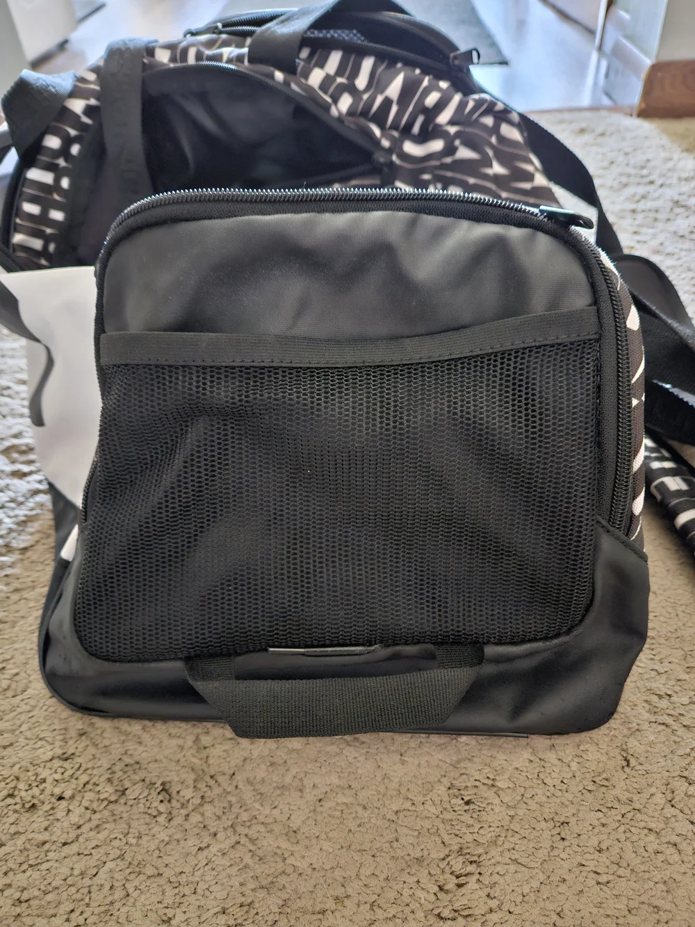 Under Armour Black and White Logo Duffle Bag
